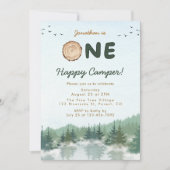 ワンハッピーキャンパー1st誕生日招待状 招待状 (正面)