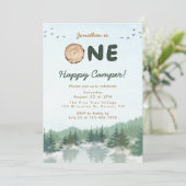 ワンハッピーキャンパー1st誕生日招待状 招待状 (スタンド正面)