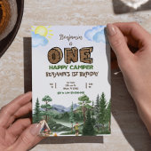 ワンハッピーキャンパー1st誕生日招待状 – 編集 招待状