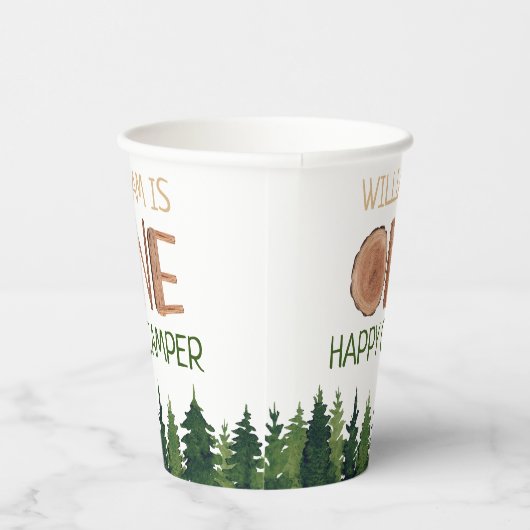 ワンハッピーキャンパ素朴ー1歳の誕生日の名前 紙コップ (右)