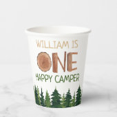 ワンハッピーキャンパ素朴ー1歳の誕生日の名前 紙コップ (正面)
