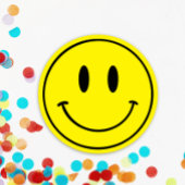 ワンハッピーギャル1stバースデーブラック/イエロースマイリー 招待状