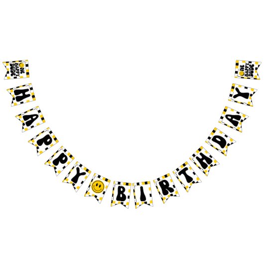 ワンハッピーダデボーイ1歳の誕生日 バンティングフラッグ (全)