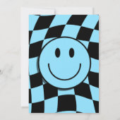 ワンハッピーダドハッピーダド顔ブルーボーイ1st誕生日 招待状 (裏面)