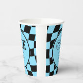 ワンハッピーダドハッピーダド顔ブルーボーイ1st誕生日 紙コップ (左)