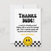 ワンハッピーダードハッピーハッピーフォトフォト顔誕生日 サンキューカード (正面)