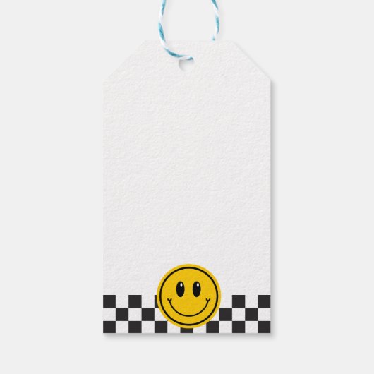 ワンハッピーダードハッピーハッピー顔ボーイ1歳の誕生日 ギフトタグ (裏面)