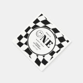 ワンハッピーダードハッピーハッピー顔ボーイ1歳の誕生日 スタンダードカクテルナプキン (角)