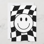 ワンハッピーダードハッピーハッピー顔ボーイ1歳の誕生日 招待状 (裏面)