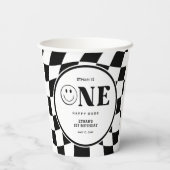 ワンハッピーダードハッピーハッピー顔ボーイ1歳の誕生日 紙コップ (裏面)