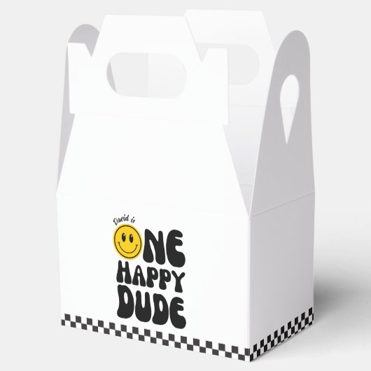 ワンハッピーダードハッピーハピー顔ボーイファースト誕生日 フェイバーボックス (オープン)