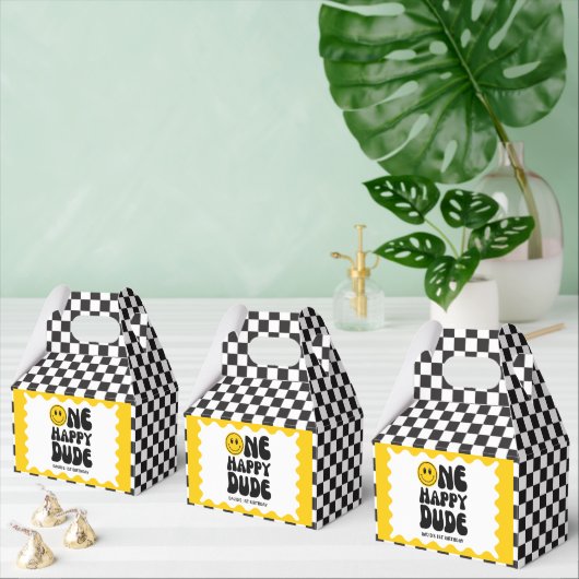 ワンハッピーダードハッピーハピー顔ボーイファースト誕生日 フェイバーボックス (複数)