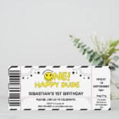 ワンハッピーダードバースデーチケットスタイル クール 招待状 (スタンド正面)