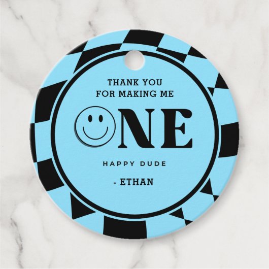 ワンハッピーダードボーイ1st誕生日ありがとう フェイバータグ (正面)