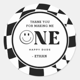 ワンハッピーダードボーイ1st誕生日ありがとう ラウンドシール