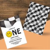 ワンハッピードゥデスマイリーフェイスファースト誕生日パーティー 招待状