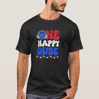 ワンハッピードゥデスマイル顔ハッピーファーズパトリオ Tシャツ