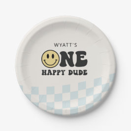 ワンハッピードゥデスマイル顔ファースト誕生日 ペーパープレート