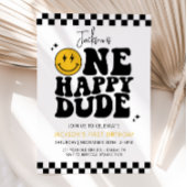 ワンハッピードゥデスマイル顔ファースト誕生日 招待状