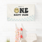 ワンハッピードゥデスマイル顔ファースト誕生日 横断幕 (インサイチュ)