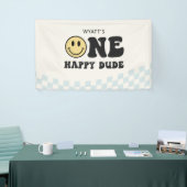 ワンハッピードゥデスマイル顔ファースト誕生日 横断幕 (トレードショー)