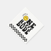 ワンハッピードゥデスマイル顔ボーイファースト誕生日 スタンダードカクテルナプキン (角)