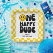 ワンハッピードゥデスマイル顔ボーイファースト誕生日 ペーパープレート (パーティー)