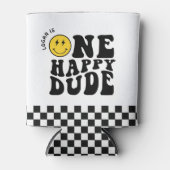 ワンハッピードゥデスマイル顔ボーイファースト誕生日 缶クーラー (正面)