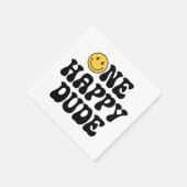 ワンハッピードゥデレトロハッピー顔1st誕生日 スタンダードカクテルナプキン (角)