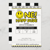 ワンハッピードゥデ誕生日クールドゥデ招待状 招待状 (正面/裏面)