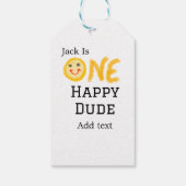ワンハッピードゥデ1番ハッピーバースデースマイリー黄 ギフトタグ (裏面)