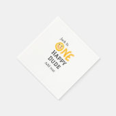 ワンハッピードゥデ1番ハッピーバースデースマイリー黄 スタンダードカクテルナプキン (角)