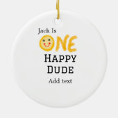 ワンハッピードゥデ1番ハッピーバースデースマイリー黄 セラミックオーナメント (裏面)