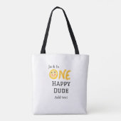 ワンハッピードゥデ1番ハッピーバースデースマイリー黄 トートバッグ (裏面)