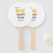 ワンハッピードゥデ1番ハッピーバースデースマイリー黄 ハンドファン (正面&裏面)