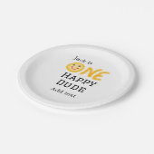 ワンハッピードゥデ1番ハッピーバースデースマイリー黄 ペーパープレート (アングル)