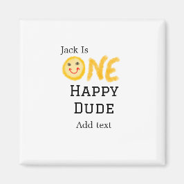 ワンハッピードゥデ1番ハッピーバースデースマイリー黄 マグネット