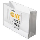 ワンハッピードゥデ1番ハッピーバースデースマイリー黄 ラージペーパーバッグ (正面アングル)