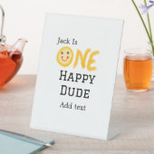 ワンハッピードゥデ1番ハッピーバースデースマイリー黄 台座サイン (インサイチュ)