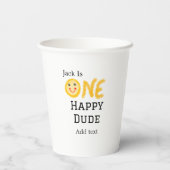 ワンハッピードゥデ1番ハッピーバースデースマイリー黄 紙コップ (裏面)