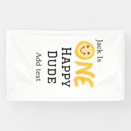 ワンハッピードゥデ1番ハッピーバースデースマイル黄 横断幕