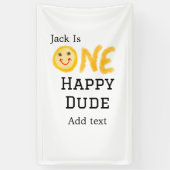 ワンハッピードゥデ1番ハッピーバースデースマイル黄 横断幕 (縦)