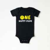 ワンハッピードゥデ1stバースデーイエロースマイリー ベビーボディスーツ