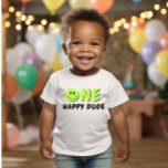 ワンハッピードゥデ1stバースデーグリーンスマイリー ベビーTシャツ<br><div class="desc">毎週新しいデザインを追加！</div>