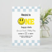 ワンハッピードゥデ1stバースデーボーイパーティー – かわいい&おもしろい 招待状 (スタンド正面)
