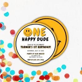 ワンハッピードゥデ1st誕生日スマイリーフェイス 招待状