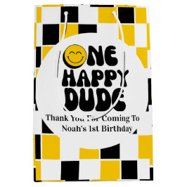 ワンハッピードゥパーソナライズされた誕生日 ミディアムペーパーバッグ