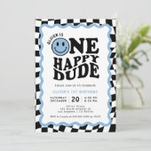 ワンハッピードゥードブルースマイル顔ボーイサンデー 招待状 (スタンド正面)