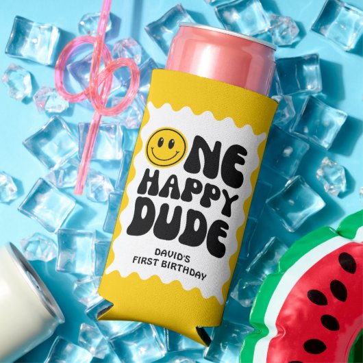 ワンハッピードウェーブスクライグリー最初の誕生日 スリム缶クーラー (インサイチュ 夏)