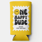 ワンハッピードウェーブスクライグリー最初の誕生日 スリム缶クーラー (正面)